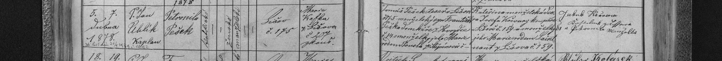 Křest Petronily Peškové (1878)