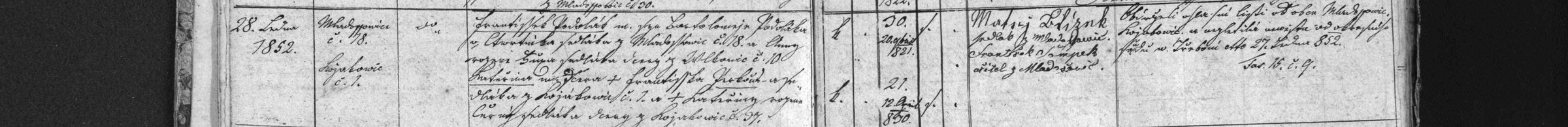 Sňatek Františka Podoláka a Kateřiny Perkausové (1852)