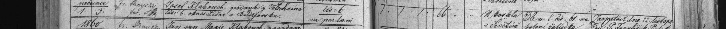 Úmrtí Josefa Klaboucha (1859), otce Anny Vaňkové